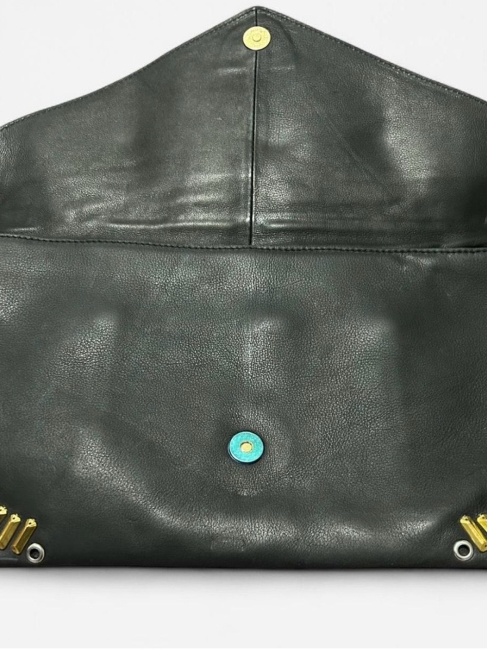 Ash Embroidered Envelope Clutch with Gold and Accents - Picture 3 of 8